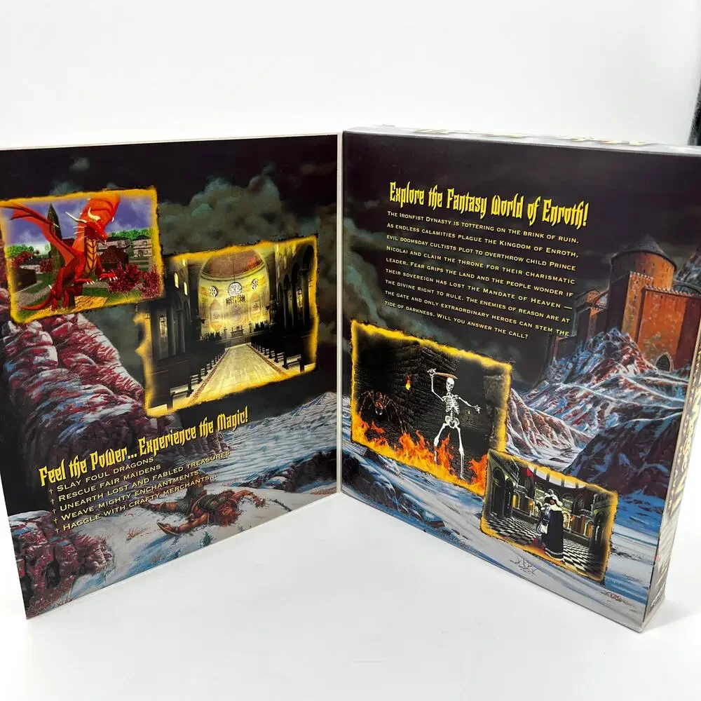 Might and Magic VI Big Box 90s PC Game Complete Fabric Map Manuals Unsealed